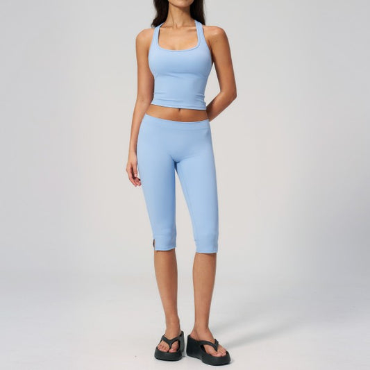 High-Rise Capri and Top with Build In Bra Set