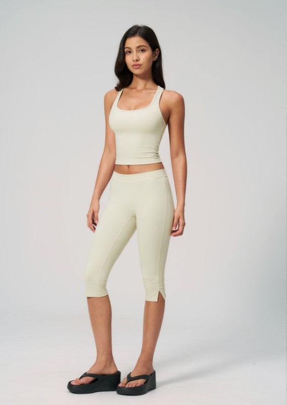 High-Rise Capri and Top with Build In Bra Set