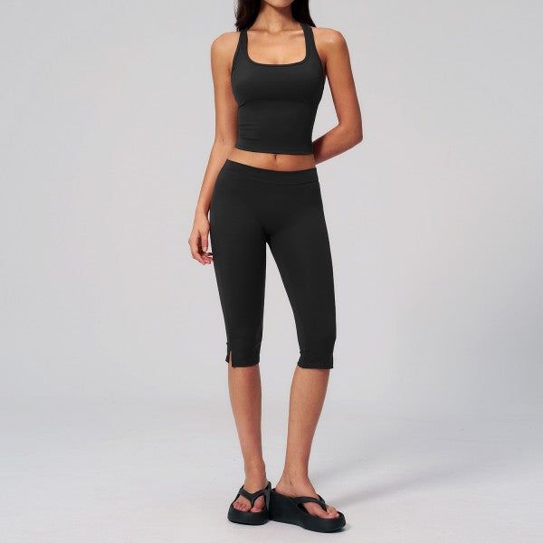 High-Rise Capri and Top with Build In Bra Set