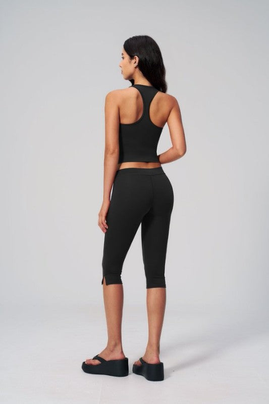 High-Rise Capri and Top with Build In Bra Set