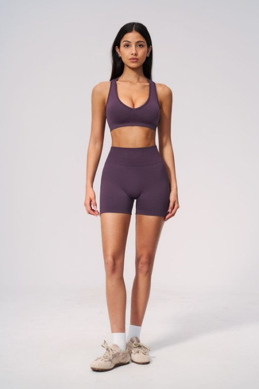 Sporty Bra and High Waist Short Set