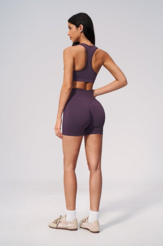 Sporty Bra and High Waist Short Set