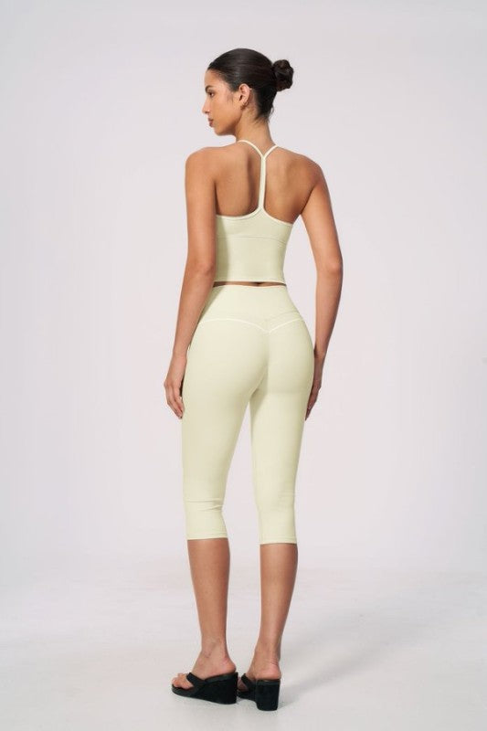 V-Neck Criss Cross Tank & Capri Leggings Set