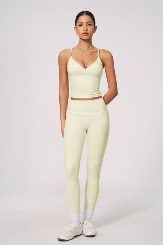 V-Neck Sporty Bra & High Waist Leggings Set
