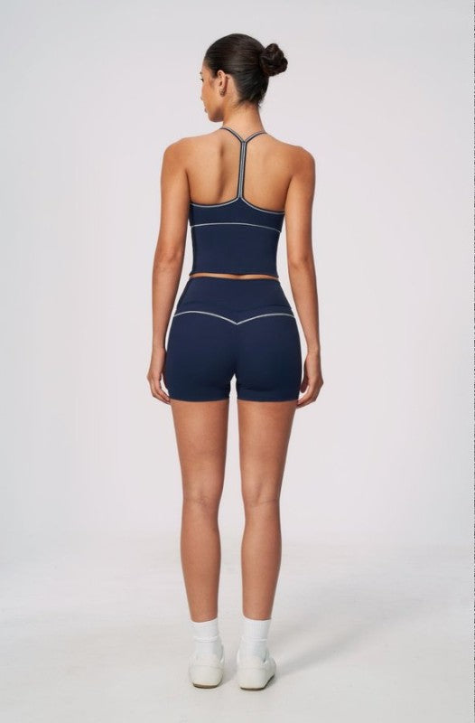 Halter Neck Sporty Bra & High Waist Shorts Set