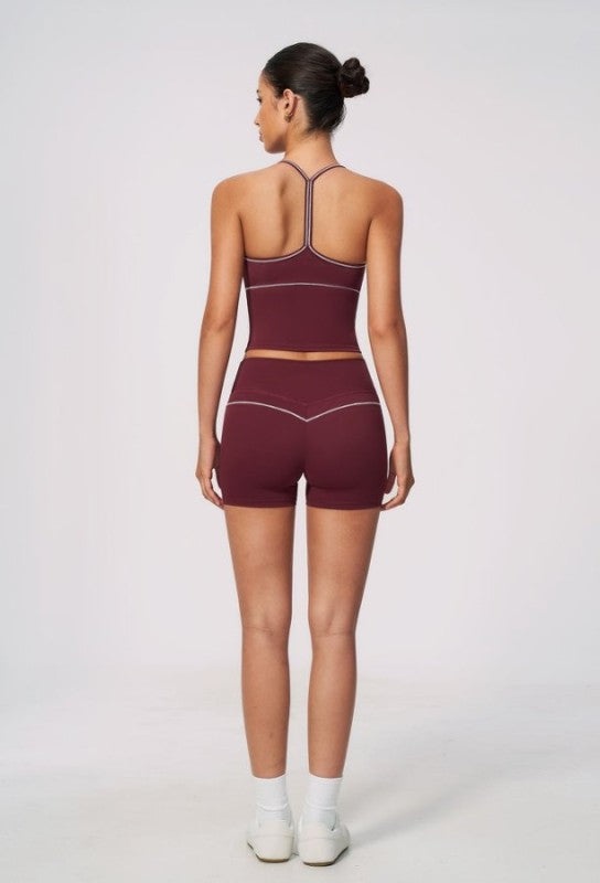 Halter Neck Sporty Bra & High Waist Shorts Set