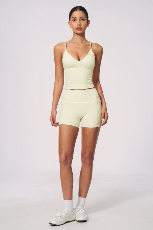 Halter Neck Sporty Bra & High Waist Shorts Set