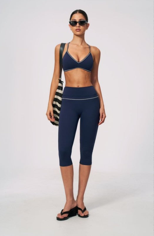 Strap Detail Sporty Bra & Capri Leggings Set