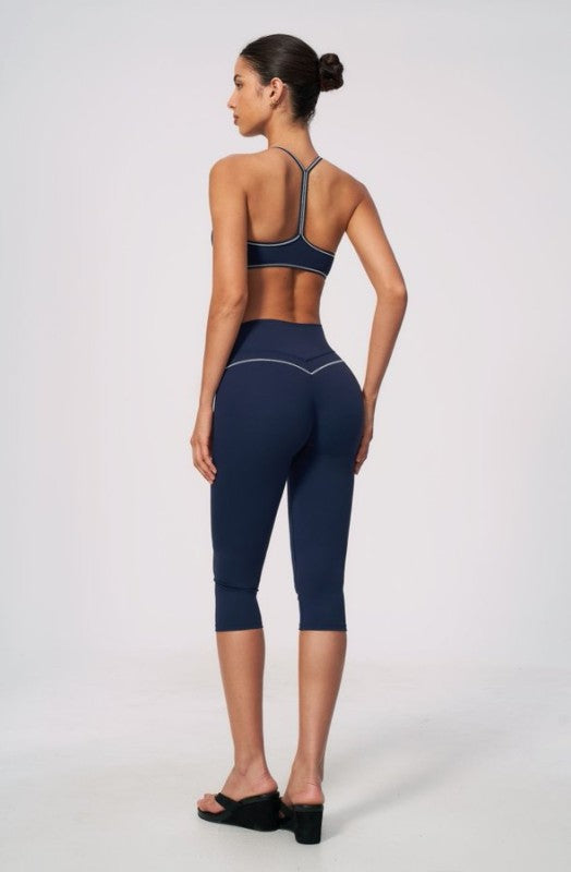 Strap Detail Sporty Bra & Capri Leggings Set
