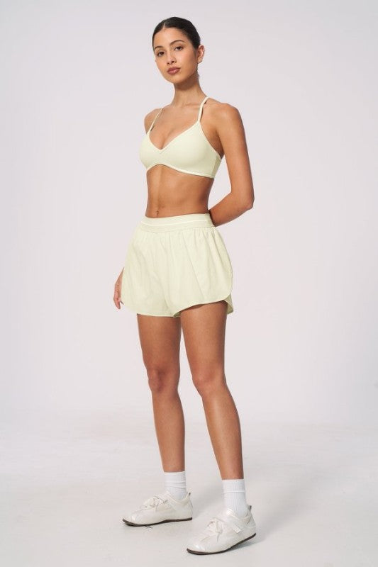 V Neck Strap Detail Bra & Shorts Set