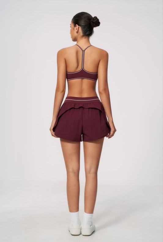 V Neck Strap Detail Bra & Shorts Set
