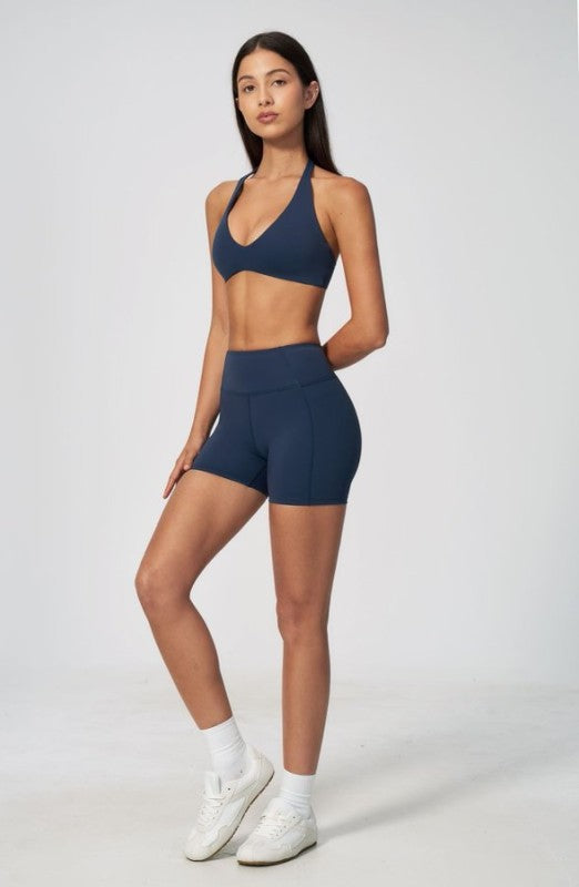 Halter Neck Silhouette Bra & High Waist Shorts Set