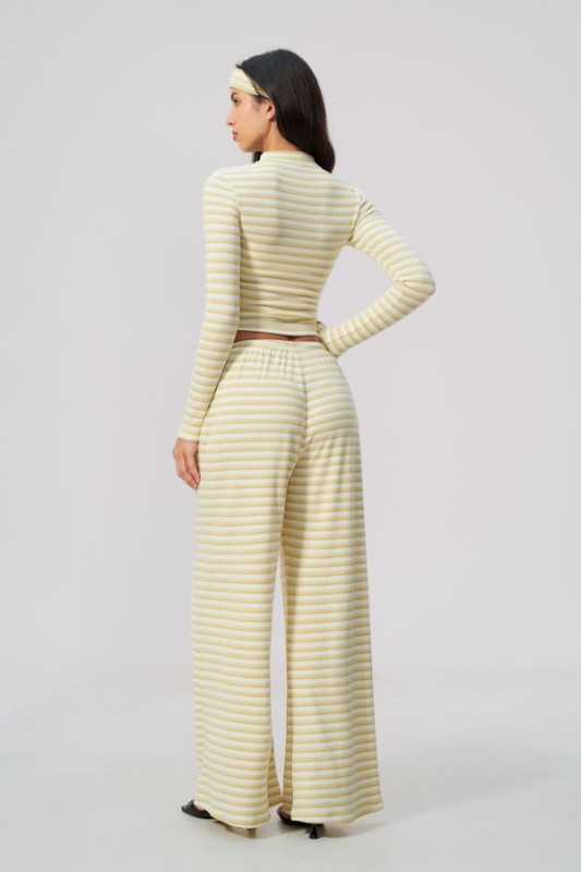 Open Front Cropped Cardigan & Tank with Wide Leg Pants Set
