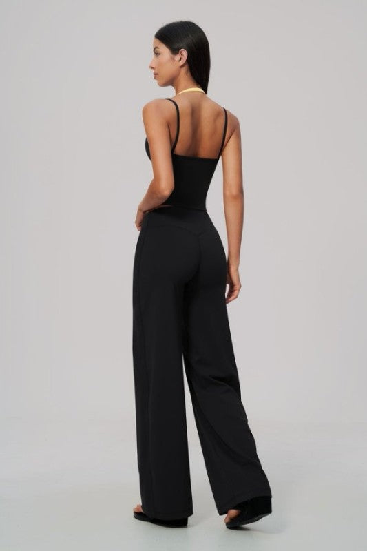 Two Tone Cropped Tank & Wide Leg Pants Set