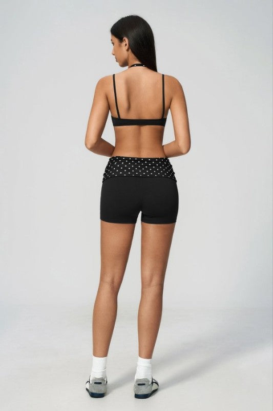 Sporty Halter Bralette & High Waist Shorts Set