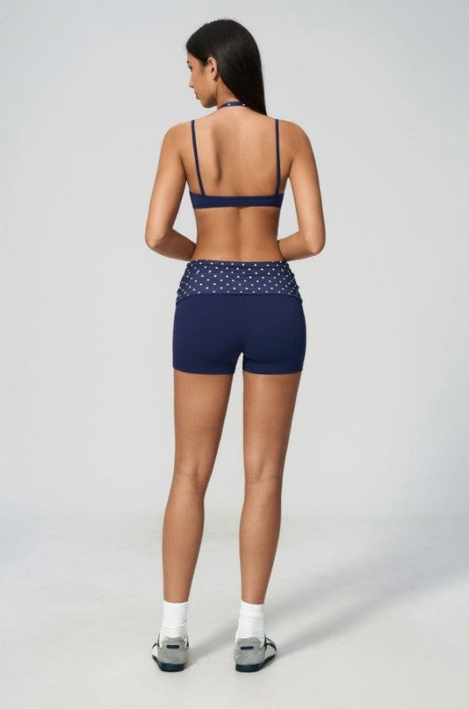 Sporty Halter Bralette & High Waist Shorts Set