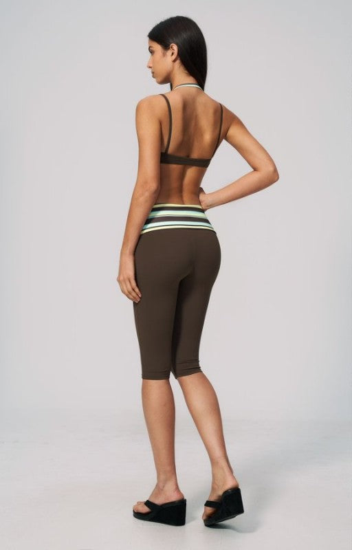 Layered Two Tone Cami & 7/8 Pants Set