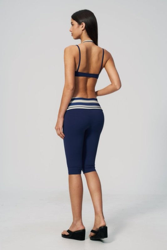 Layered Two Tone Cami & 7/8 Pants Set