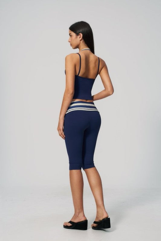 Cropped Halter Neck Top & Capri Leggings Set