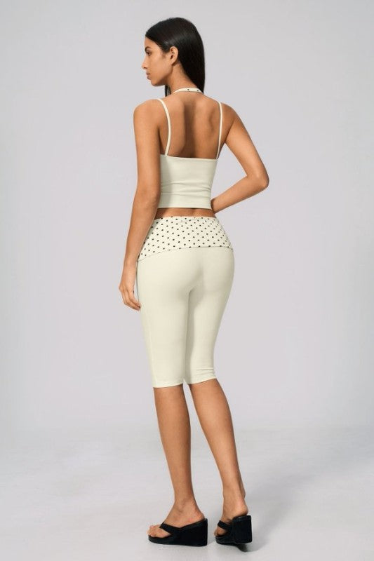 Cropped Halter Neck Top & Capri Leggings Set