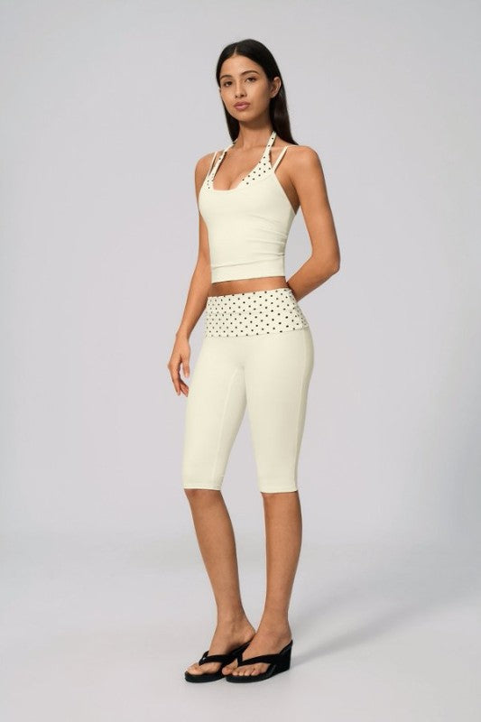 Cropped Halter Neck Top & Capri Leggings Set