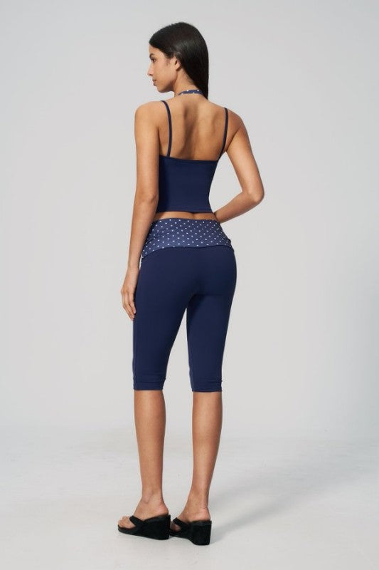 Cropped Halter Neck Top & Capri Leggings Set