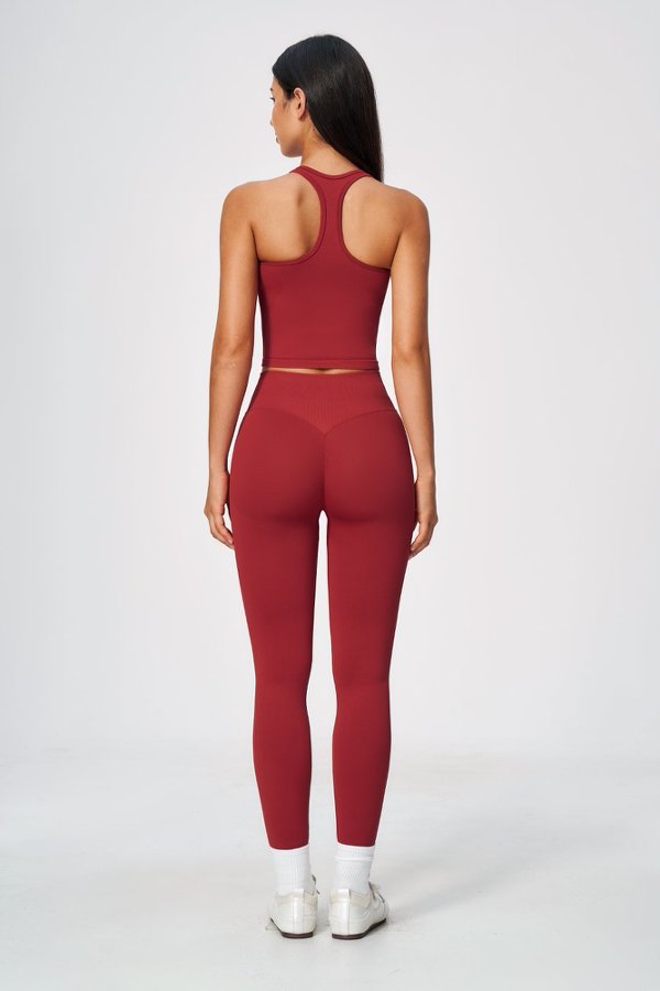 Halter Neck Cropped Tank & Seamless Leggings Set