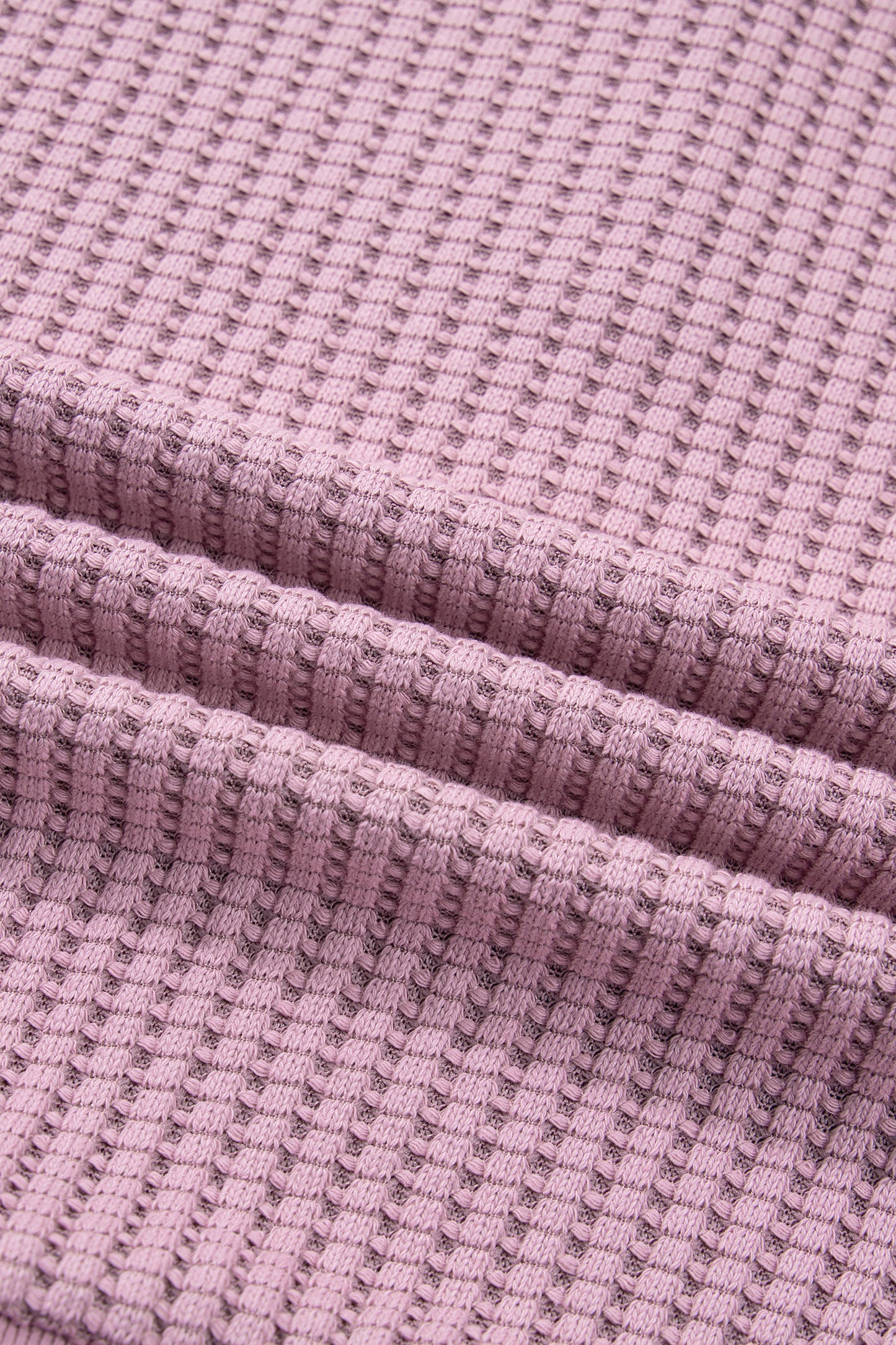 Light Pink Solid Color Textured Snap Button Collared Baggy Top