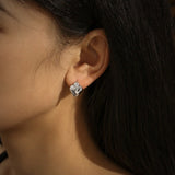 Zircon Silver Love Earrings