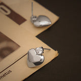 Zircon Silver Love Earrings