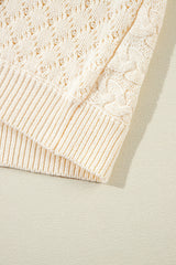 Beige Cable Knit Dolman Armholes Sweater Tank