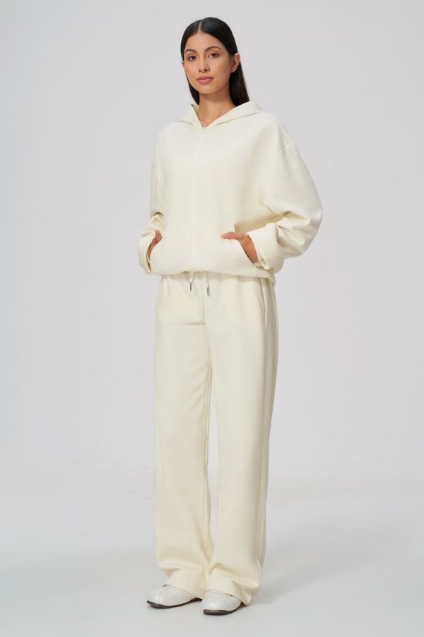 Zip Up Hoodie and Wide Leg Sweatpants Set