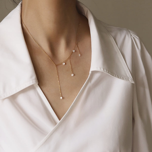 Sparkle Teardrop Chain Necklace