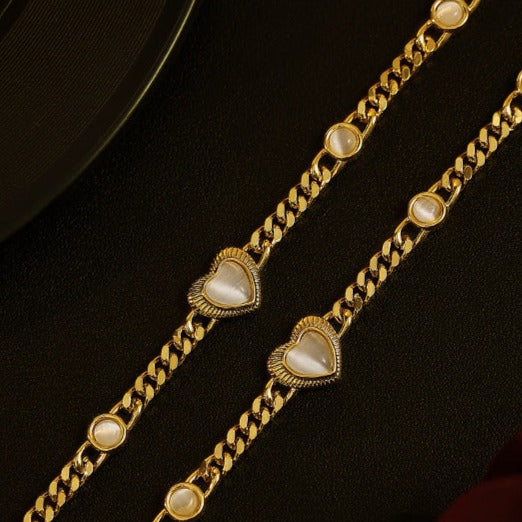 Opal Heart Choker and Bracelet