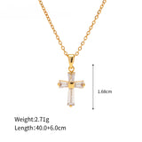 Zircon Dainty Cross Necklace