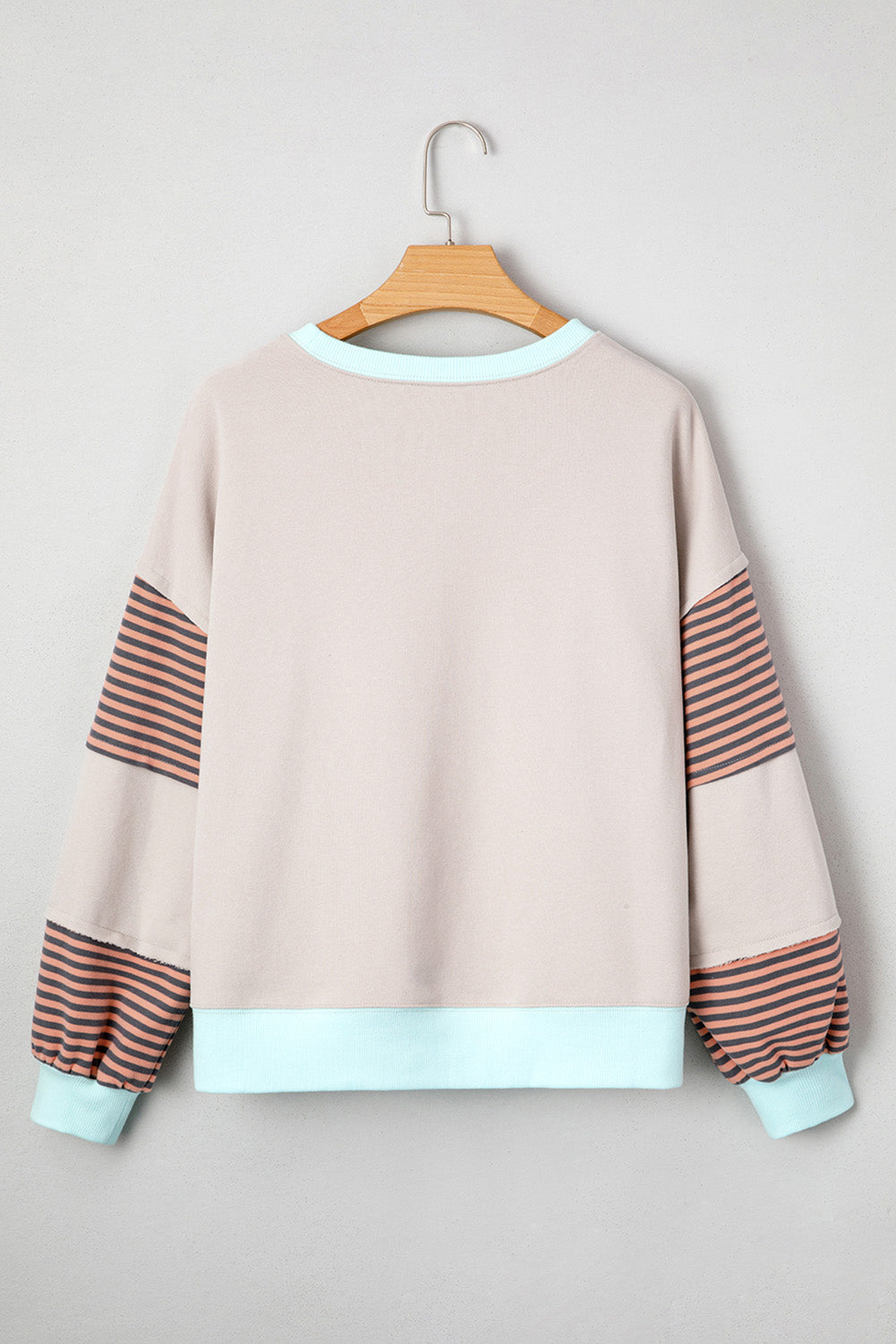 Jet Stream Striped Colorblock Patchwork Drop Shoulder Sweatshirt