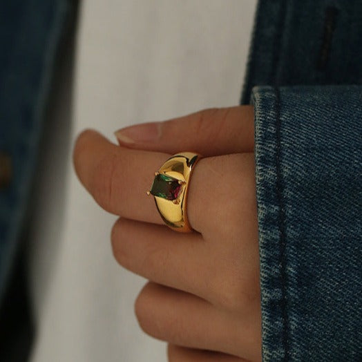 Bloodstone Chunky Ring