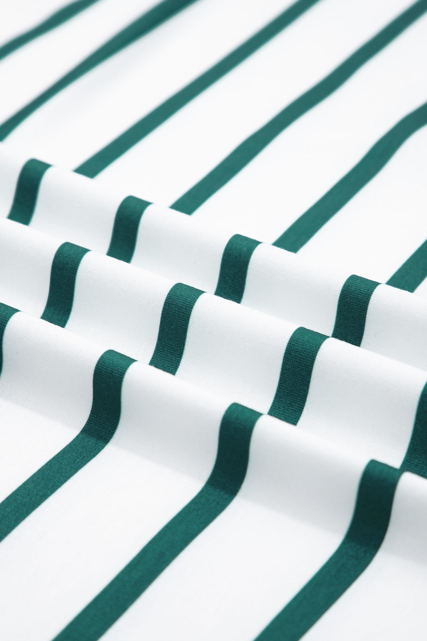 White Stripe Twisted Ribbed Patchwork Drop Shoulder Round Neck Sweatshirt