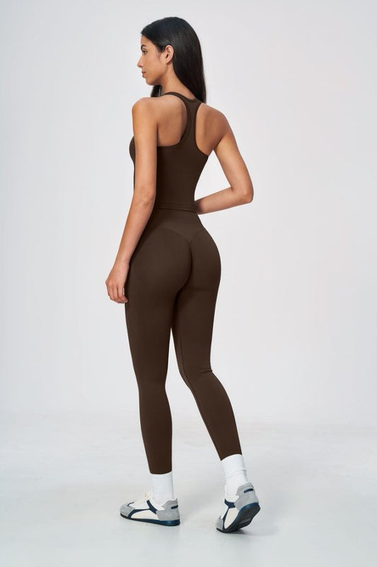 Halter Neck Cropped Tank & Seamless Leggings Set