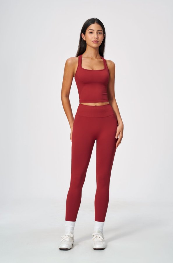 Halter Neck Cropped Tank & Seamless Leggings Set