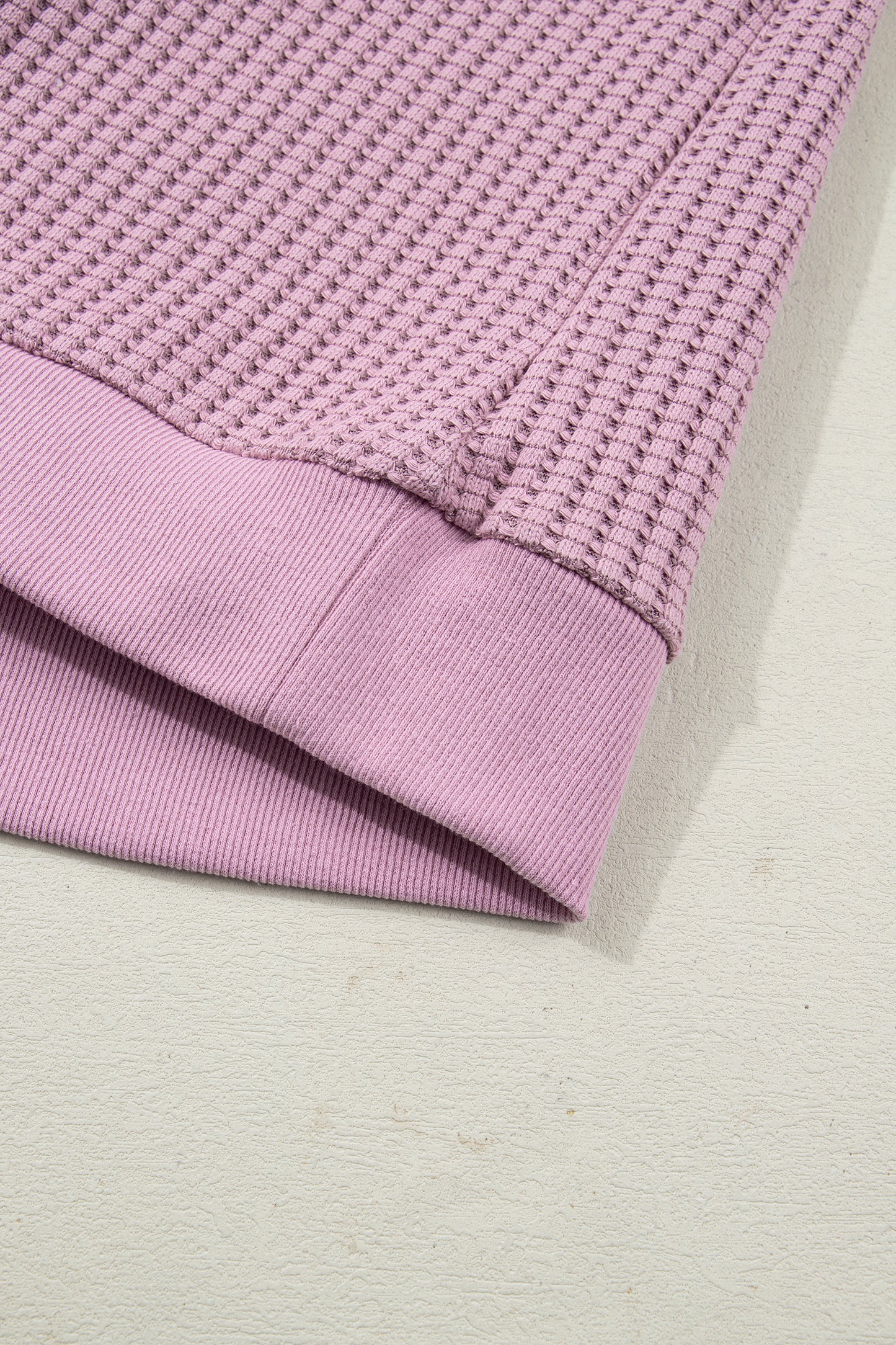 Light Pink Solid Color Textured Snap Button Collared Baggy Top