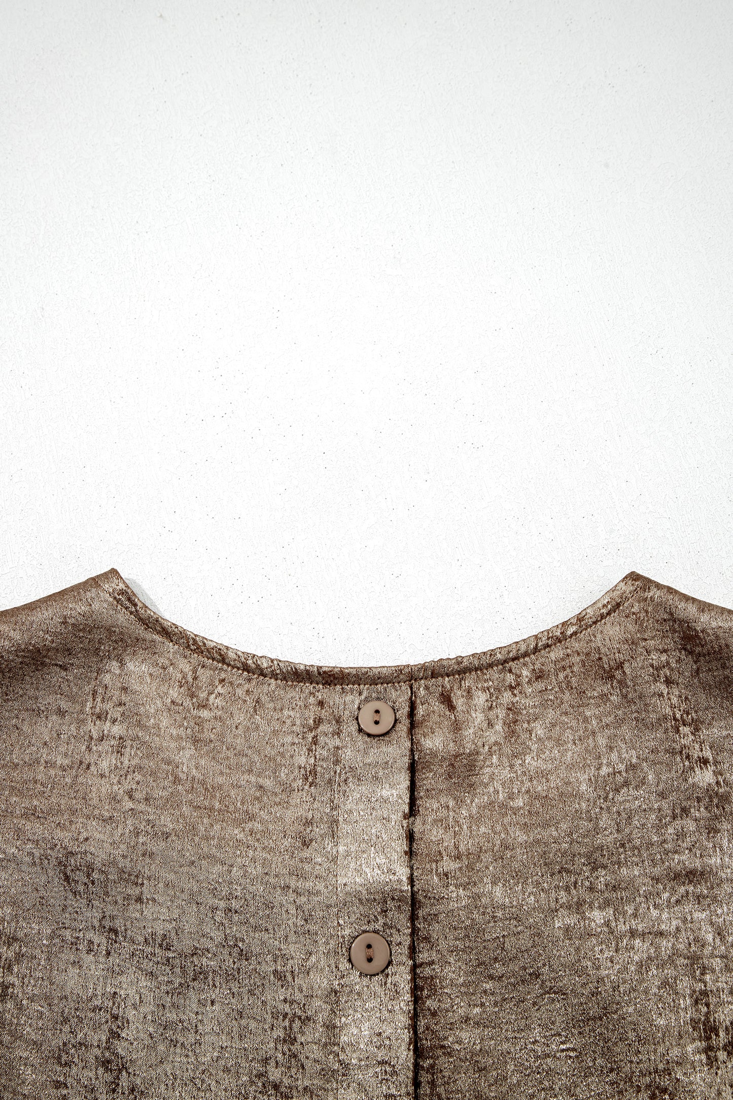 Gold Metallic Round Neck Ruffle Trim Sleeveless Top