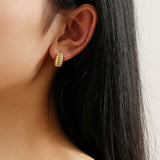 Ribbed Mini Hoops Earrings