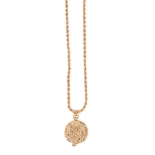 Embossed Coin Chain Necklace