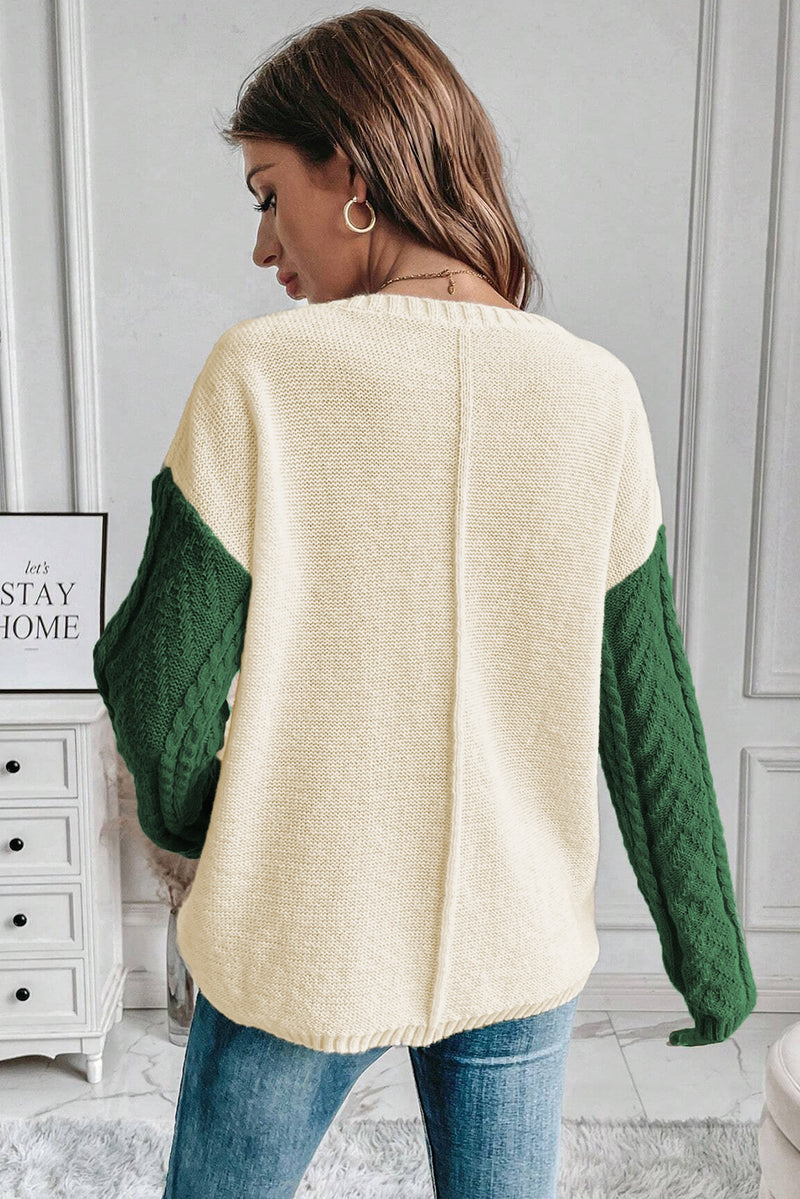 Color block drop shoulder sweater sale