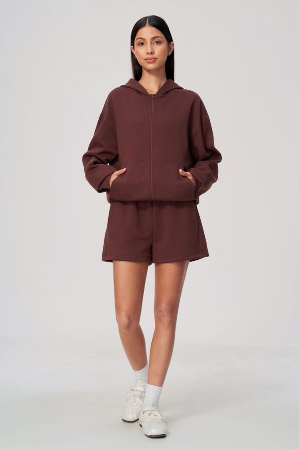 Zip Up Hoodie and Sporty Shorts