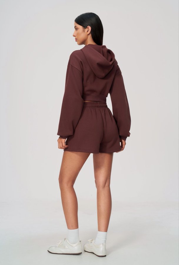 Cropped Zip Up Hoodie & Matching Shorts Set