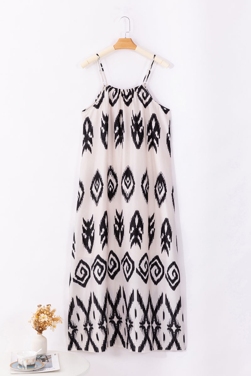 Black Western  Aztec Printed Fashion Vacation Sundress