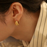 Grooved Buckle Earrings