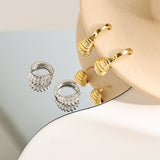 Ribbed Mini Hoops Earrings